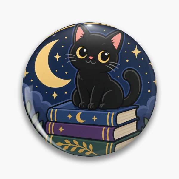 Item preview, Moonlight Book Club Black Cat Books Night Sky Sticker designed and sold by Varaprasad43.