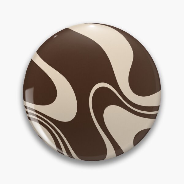 Item preview, Retro Chocolate Brown and Cream Groovy Wavy Pattern designed and sold by KokoDeez.