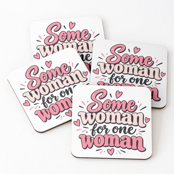 Item preview, Some Woman for One Woman – Funny Feminist Pink Retro Design designed and sold by B-KaneDesigns.