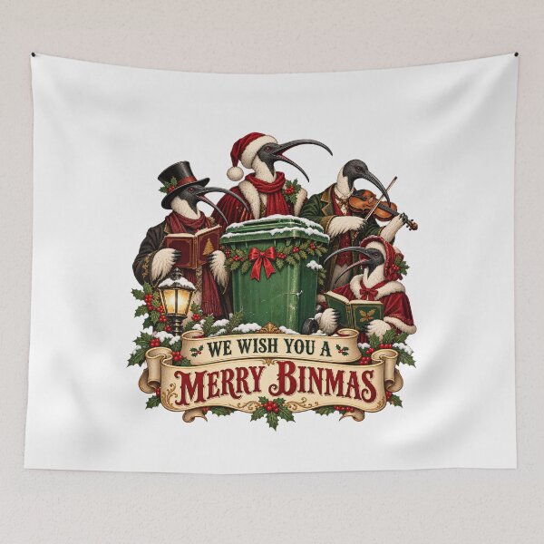 Item preview, We Wish You A Merry Binmas - Funny Australian Bin Chicken Christmas Carol designed and sold by Neurospicy Trolls.