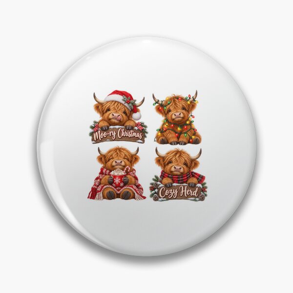 Item preview, Moo-ry Christmas Cute Highland Cow Holiday Pack designed and sold by TeNovaStudio.
