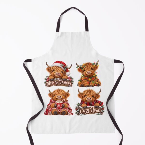 Item preview, Moo-ry Christmas Cute Highland Cow Holiday Pack designed and sold by TeNovaStudio.