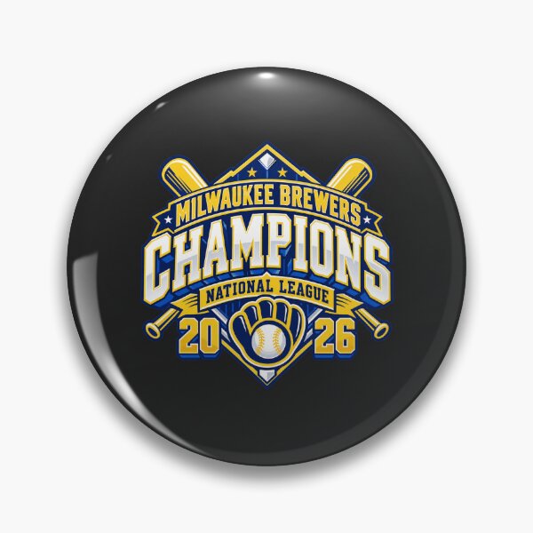 Item preview, Brewers Milwaukee Champions National League 2026 Crossed Bats Glove Diamond Emblem designed and sold by Pliable.