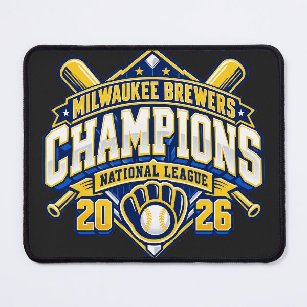 Item preview, Brewers Milwaukee Champions National League 2026 Crossed Bats Glove Diamond Emblem designed and sold by Pliable.