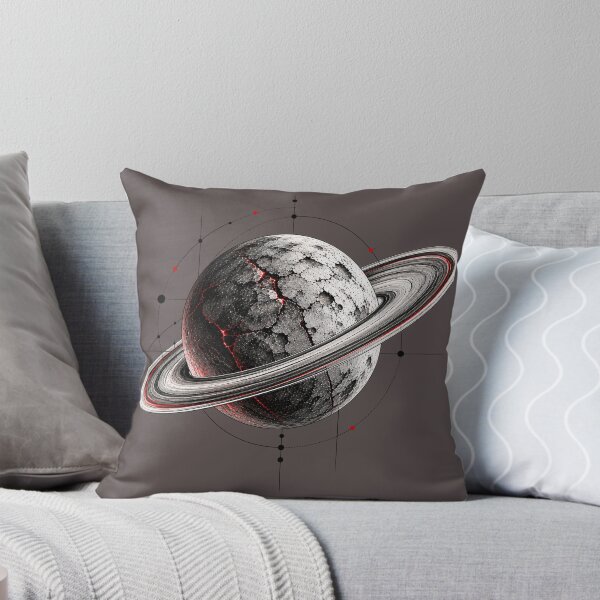 Item preview, Cracked Saturn - Black and White Cosmic Art designed and sold by PrintGo26.