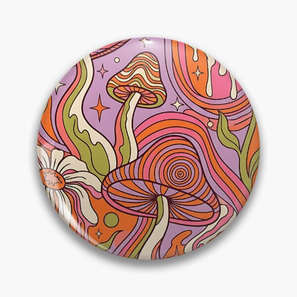 Item preview, Retro 70s Psychedelic Groovy Mushrooms Pattern designed and sold by wallpapersarts.