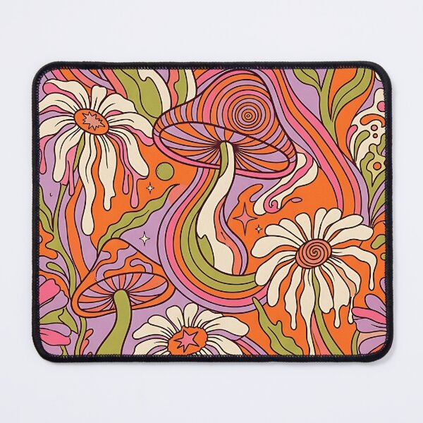 Item preview, Retro 70s Psychedelic Groovy Mushrooms Pattern designed and sold by wallpapersarts.