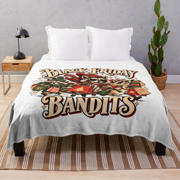 Item preview, Black Friday Bandits - Funny Raccoon Christmas Shopping Squad Goblincore designed and sold by Neurospicy Trolls.