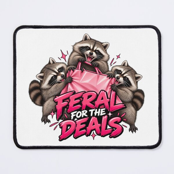 Item preview, Feral For The Deals - Funny Raccoon Black Friday Shopping Lovers designed and sold by Neurospicy Trolls.