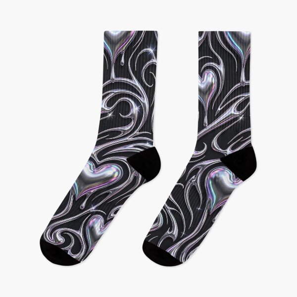 Item preview, Futuristic 3D Liquid Silver Hearts Pattern designed and sold by wallpapersarts.