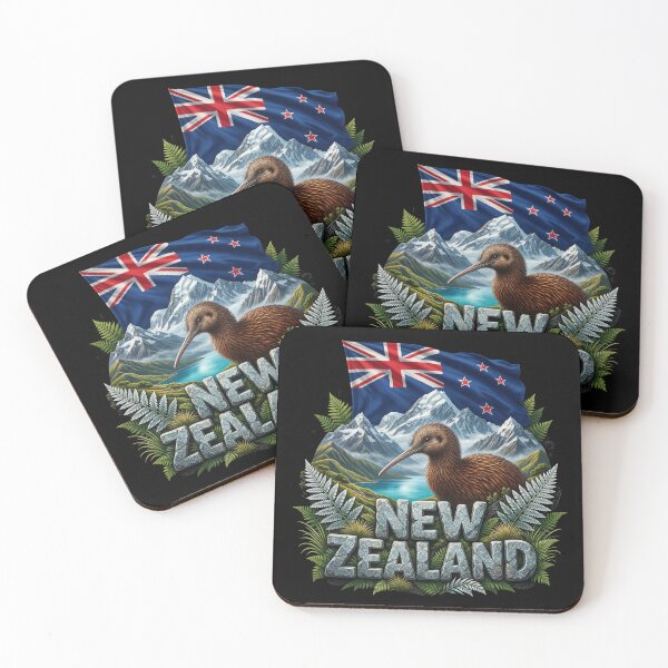 Item preview, New Zealand Heritage – Kiwi & Alps Emblem designed and sold by FlagX.