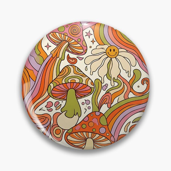 Item preview, Retro 70s Psychedelic Groovy Mushrooms Pattern designed and sold by wallpapersarts.