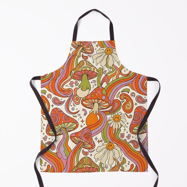 Aperçu de l'œuvre Retro 70s Psychedelic Groovy Mushrooms Pattern créée et vendue par wallpapersarts.