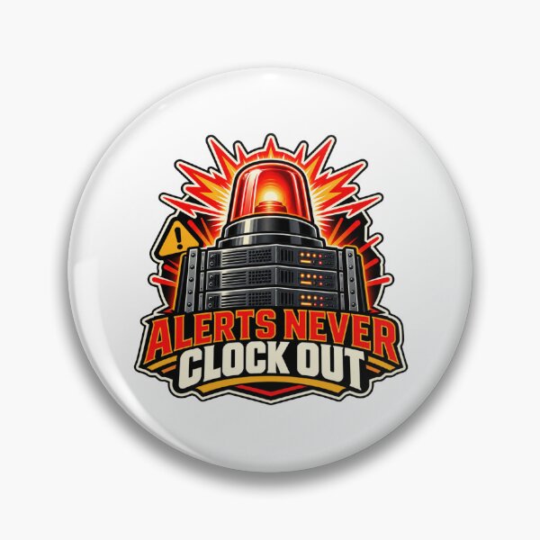 Item preview, Alerts Never Clock Out - Data Center Monitoring Night Shift designed and sold by WeirdlyMild.