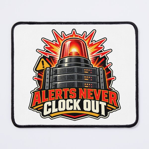 Item preview, Alerts Never Clock Out - Data Center Monitoring Night Shift designed and sold by WeirdlyMild.