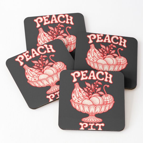 Item preview, Peach Pit Fruit Bowl Retro Red Cream Vintage Still Life Illustration designed and sold by Pliable.