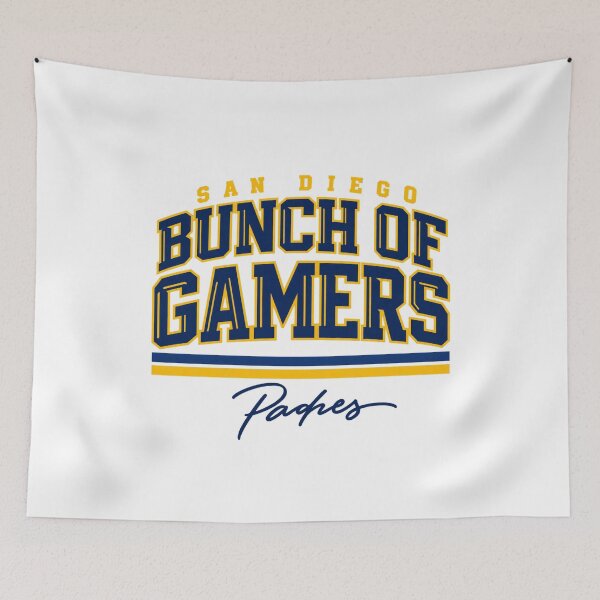 Item preview, San Diego Bunch of Gamers Padres Distressed Yellow Blue Arch Lettering designed and sold by Pliable.