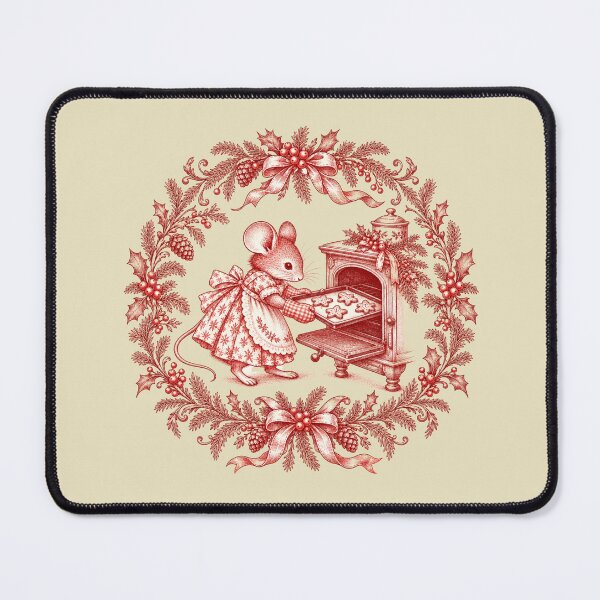 Item preview, Vintage Christmas Mouse Wreath Gingerbread Baking Design designed and sold by Meandmyshop.
