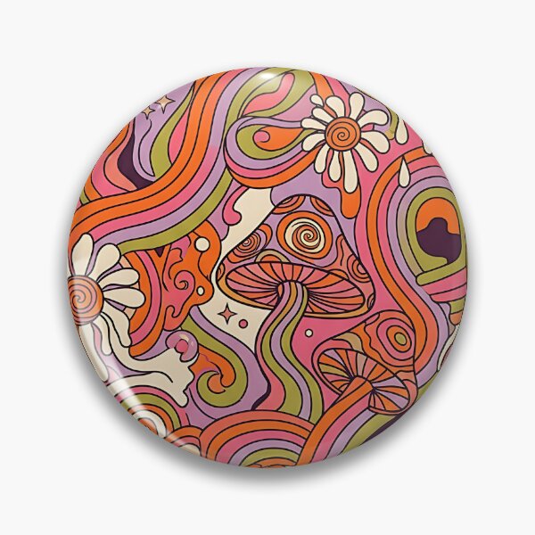 Item preview, Retro 70s Psychedelic Groovy Mushrooms Pattern designed and sold by wallpapersarts.