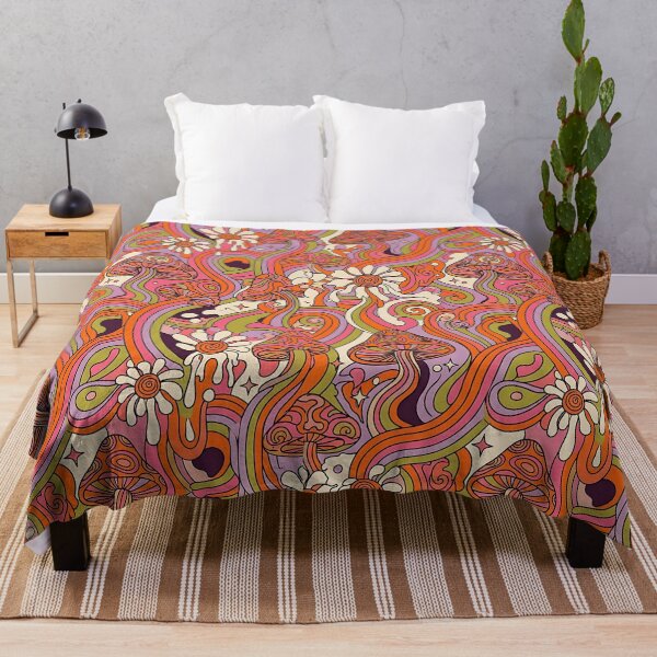 Item preview, Retro 70s Psychedelic Groovy Mushrooms Pattern designed and sold by wallpapersarts.