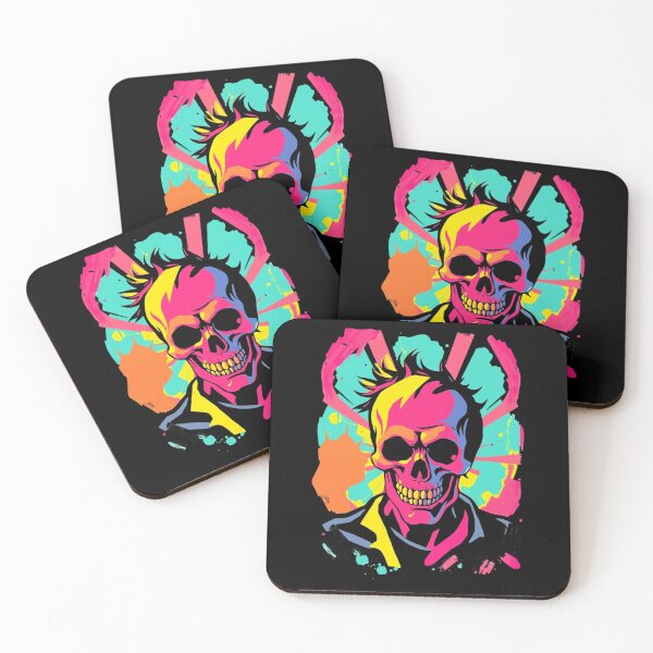 Item preview, Punk Rocker Skull Pop Art Neon Graphic designed and sold by ERODED SELF.
