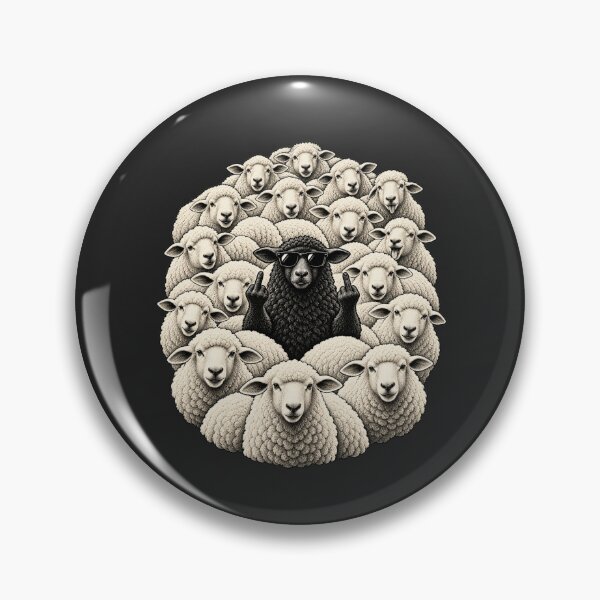 Item preview, Black Sheep Flipping Off Surrounded By White Sheep Cool Sunglasses Rebellion Circle designed and sold by Pliable.