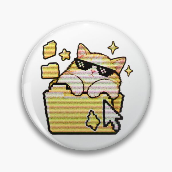 Item preview, Cool Cat in a Folder – Retro Pixel Cat Art designed and sold by selvashop.