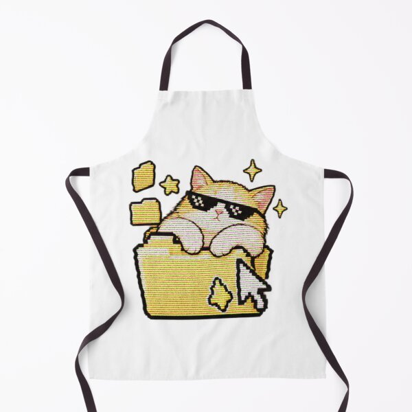 Item preview, Cool Cat in a Folder – Retro Pixel Cat Art designed and sold by selvashop.