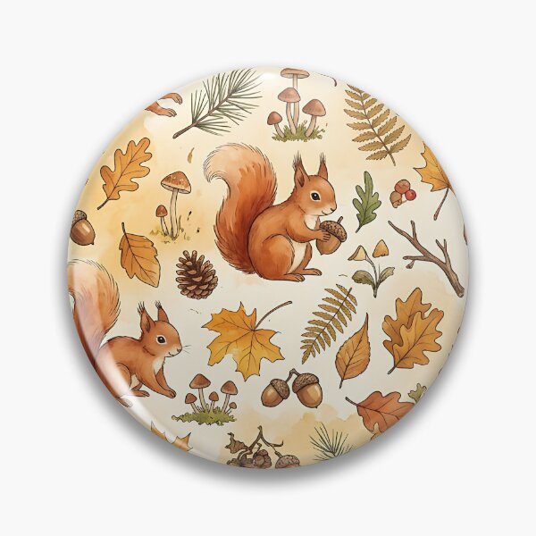 Item preview, Cozy Autumn Woodland Squirrels Seamless Pattern designed and sold by wallpapersarts.