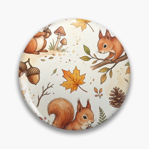 Item preview, Cozy Autumn Woodland Squirrels Seamless Pattern designed and sold by wallpapersarts.
