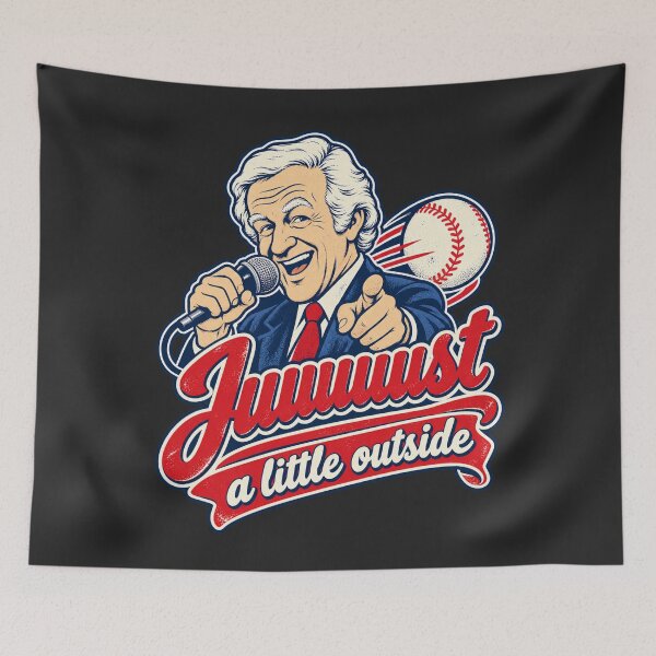 Item preview, Bob Uecker Juuuust A Little Outside Pointing Mic Baseball Red Navy Classic Call designed and sold by Pliable.