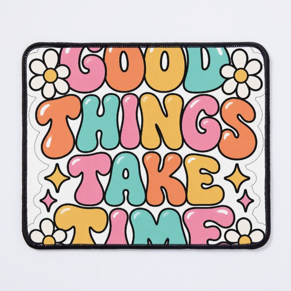 Item preview, Good Things Take Time Retro Groovy Pastel Positive Quote Sticker designed and sold by Varaprasad43.