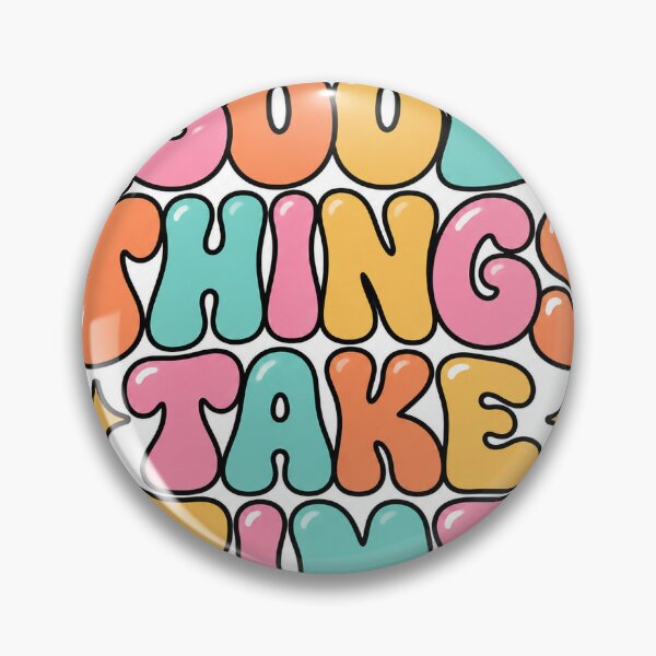 Item preview, Good Things Take Time Retro Groovy Pastel Positive Quote Sticker designed and sold by Varaprasad43.