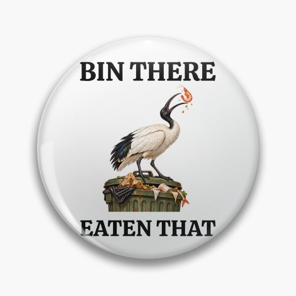 Item preview, Bin There Eaten That - Funny Bin Chicken Ibis Eating Prawn Funny Birdwatching Pun designed and sold by Neurospicy Trolls.
