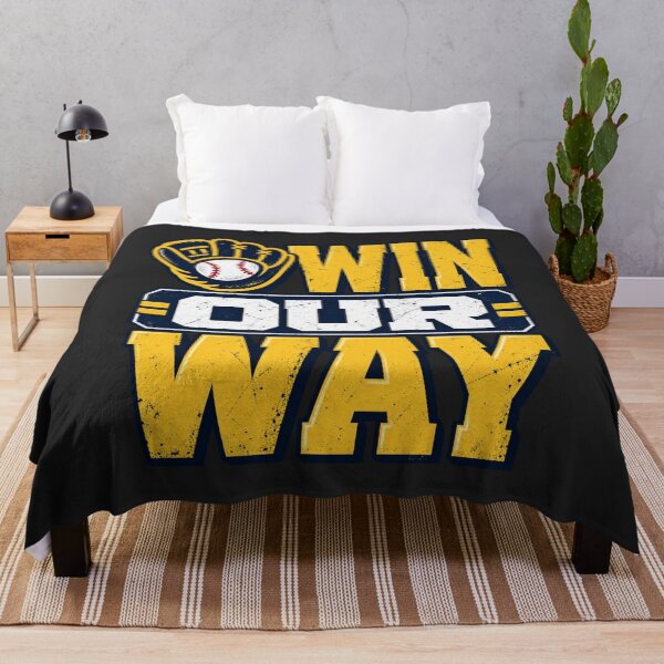 Item preview, Brewers Win Our Way Baseball Glove Emblem Navy Gold Bold Block Lettering Championship Mindset designed and sold by Pliable.