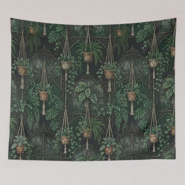 Item preview, Victorian Greenhouse Tropical Botany Seamless Pattern designed and sold by wallpapersarts.