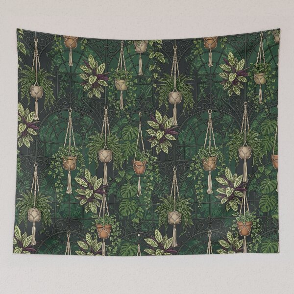 Item preview, Victorian Greenhouse Tropical Botany Seamless Pattern designed and sold by wallpapersarts.