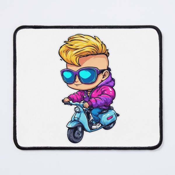 Item preview, Cute Cartoon Boy Riding Purple Scooter designed and sold by AWADHESH CHAURASIA.