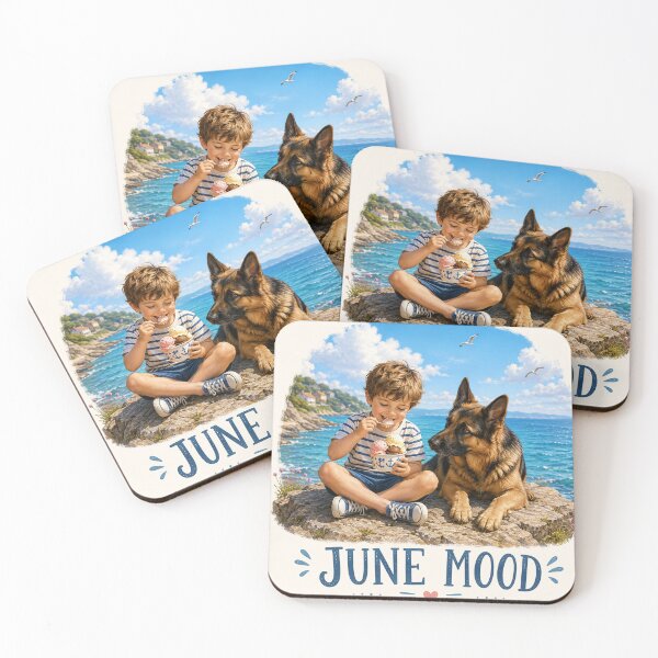 Item preview, German Shepherd June Mood – Summer Ice Cream Vibes designed and sold by Zampettalibera.
