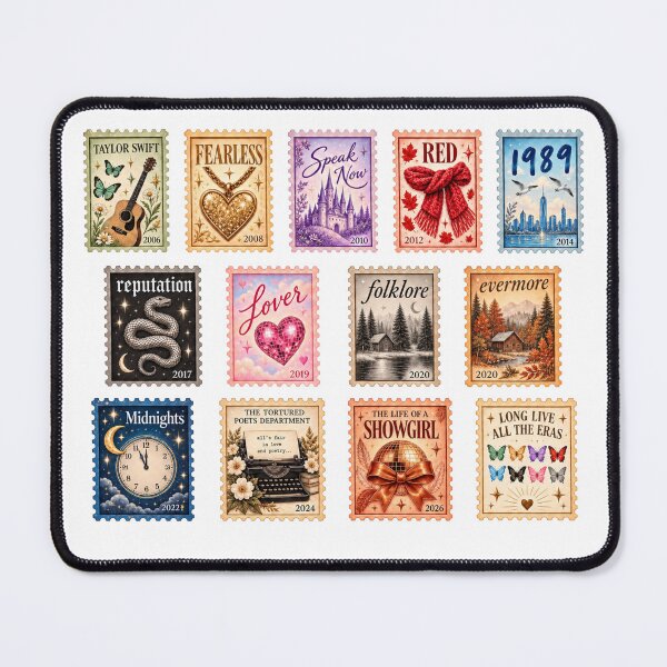 Item preview, era inspired stamp collection midnights ttpd showgirl red designed and sold by taylorvinyls.