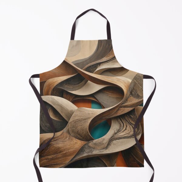 Item preview, Organic Fluid Wood Grain Waves 3D Sculptural Abstract Turquoise Orange Accent Art designed and sold by Dogandesighn.