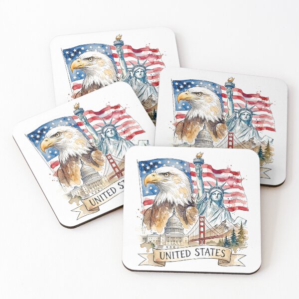 Item preview, USA Eagle, Flag and Statue of Liberty designed and sold by EdwinkOne.