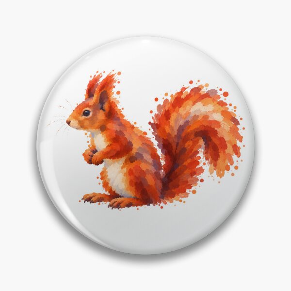Item preview, Red Squirrel in Expressive Pointillism designed and sold by SecretSquirrellDesigns.