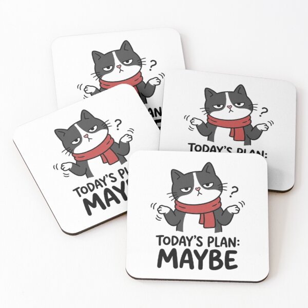 Item preview, Tired Black Cat Today's Plan Maybe designed and sold by PrintforDesign.