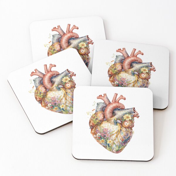 Item preview, Watercolor Anatomical Heart Blooming Flowers Loven pure designed and sold by WildArtIT.