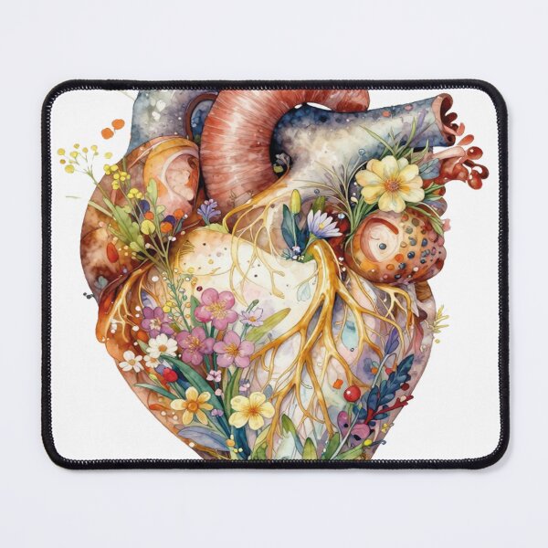 Item preview, Watercolor Anatomical Heart Blooming Flowers Loven pure designed and sold by WildArtIT.
