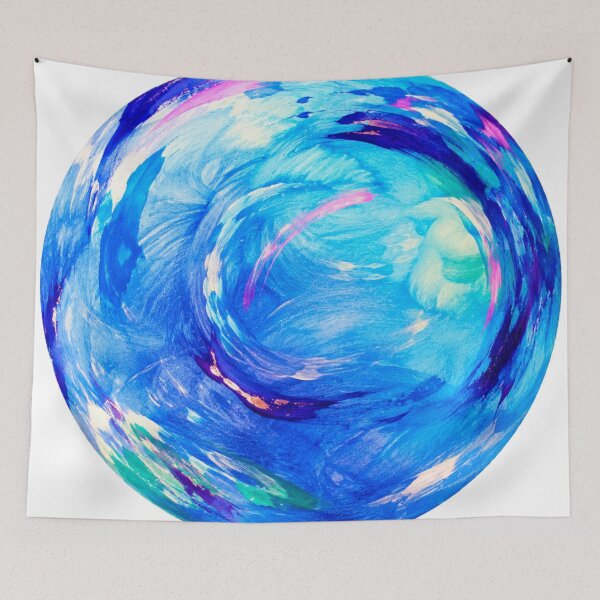 Item preview, Blue Watercolor Swirl – Abstract Art in Turquoise and Blue designed and sold by Art by M.H..