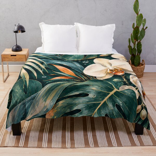 Item preview, Lush Jade Monstera Orchid Botanical Pattern designed and sold by Ammar Studio.