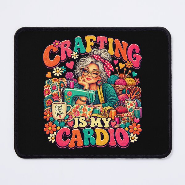 Item preview, Crafting Is My Cardio Funny Sewing Crochet Crafter Retro  designed and sold by alyedel.