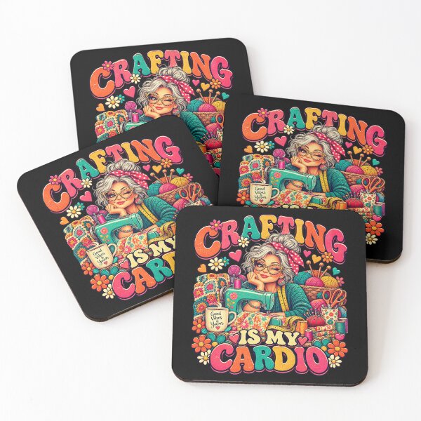 Item preview, Crafting Is My Cardio Funny Sewing Crochet Crafter Retro  designed and sold by alyedel.
